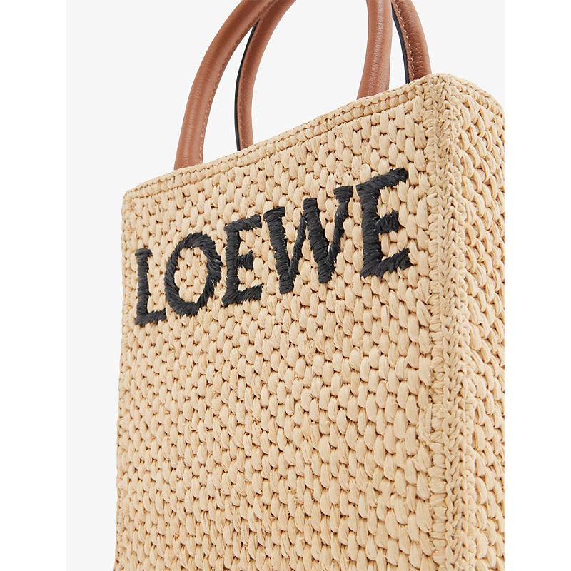 Loewe A5 Logo-print Raffia Tote Bag in Natural | Lyst