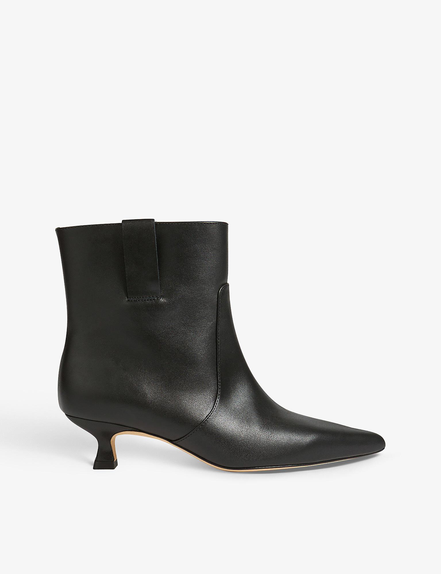 LK Bennett Rowan Western-style Leather Ankle Boots in Black | Lyst