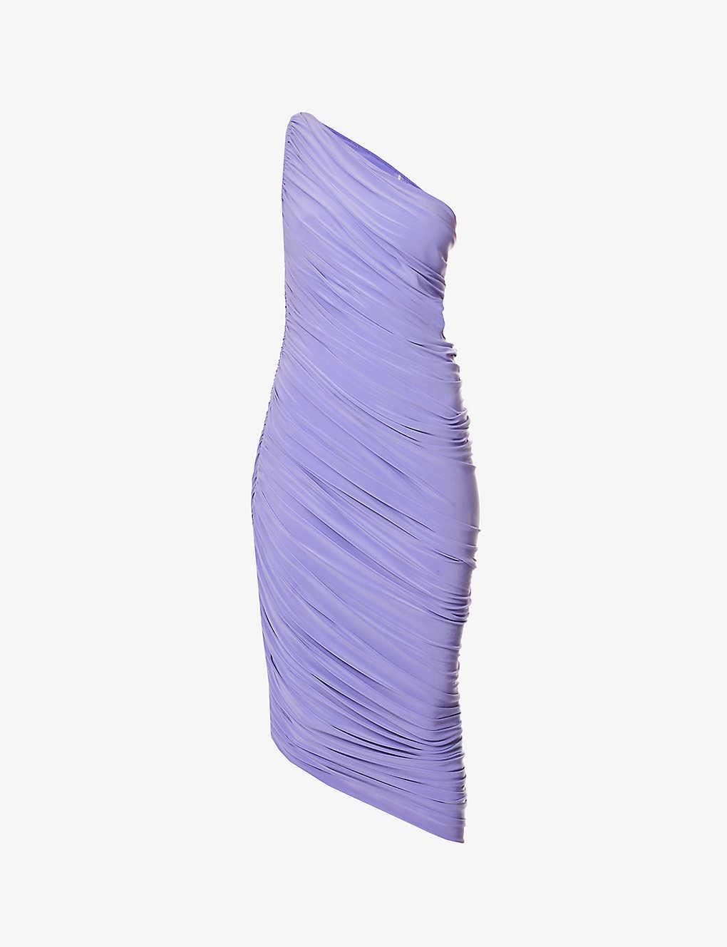 Norma Kamali Diana Ruched Stretch-woven Maxi Dress in Purple | Lyst UK