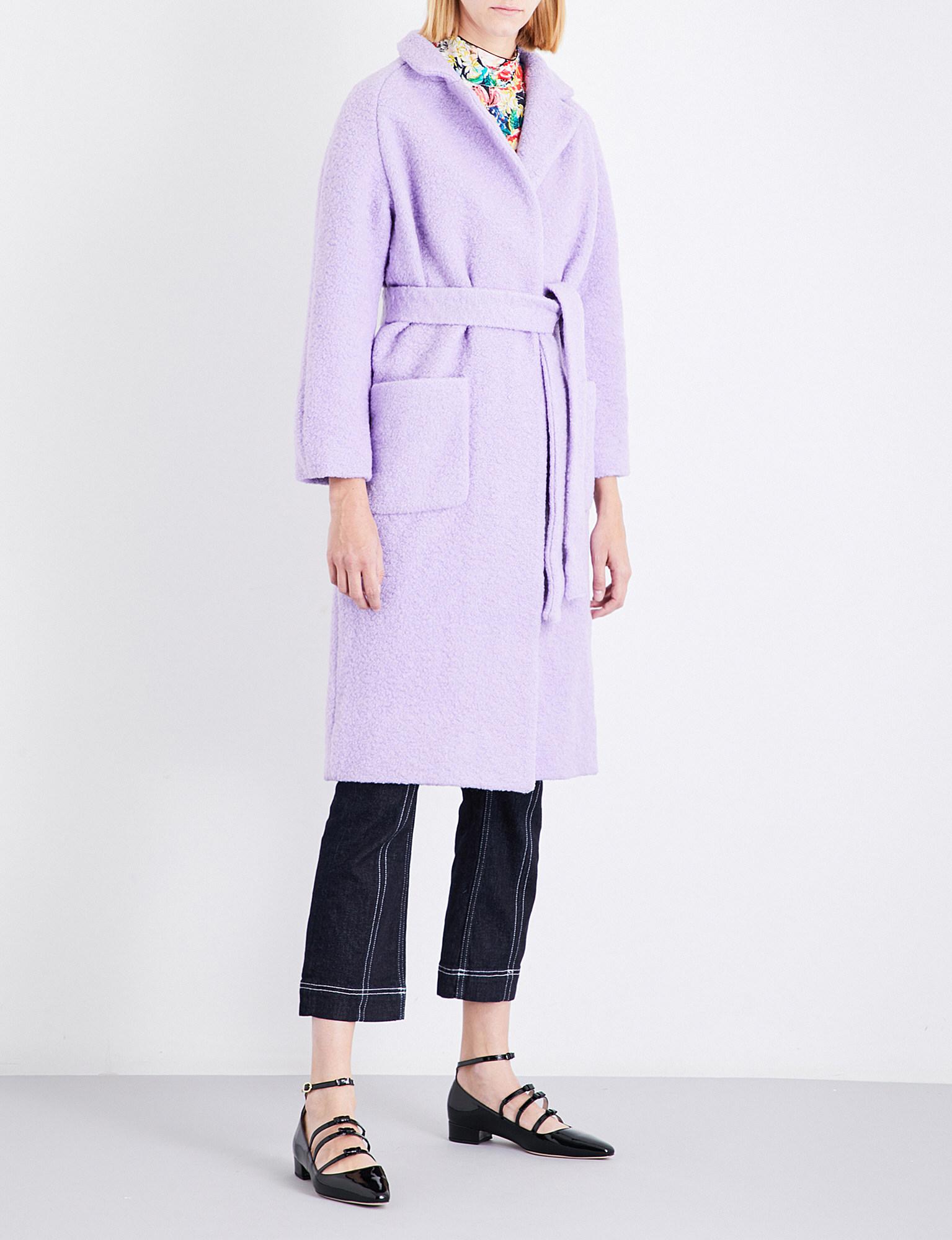 Ganni Purple Coat Hot Sale, UP TO 65% OFF | www.weworkfactory.com