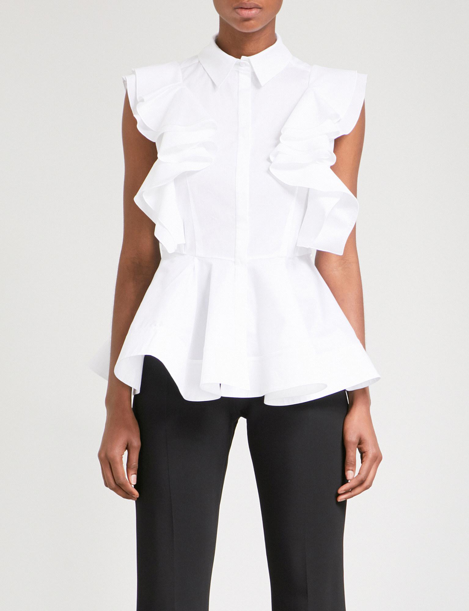 ruffled cotton blouse