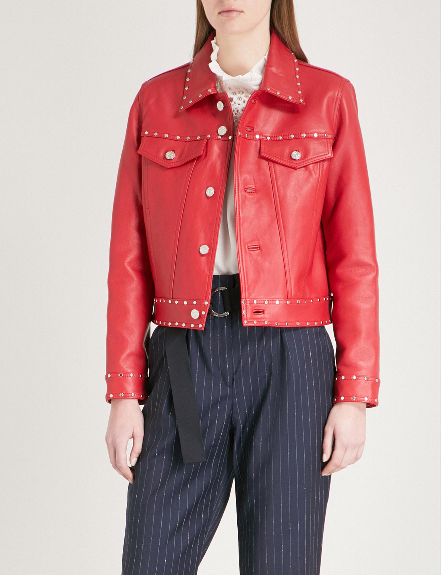 red studded jacket