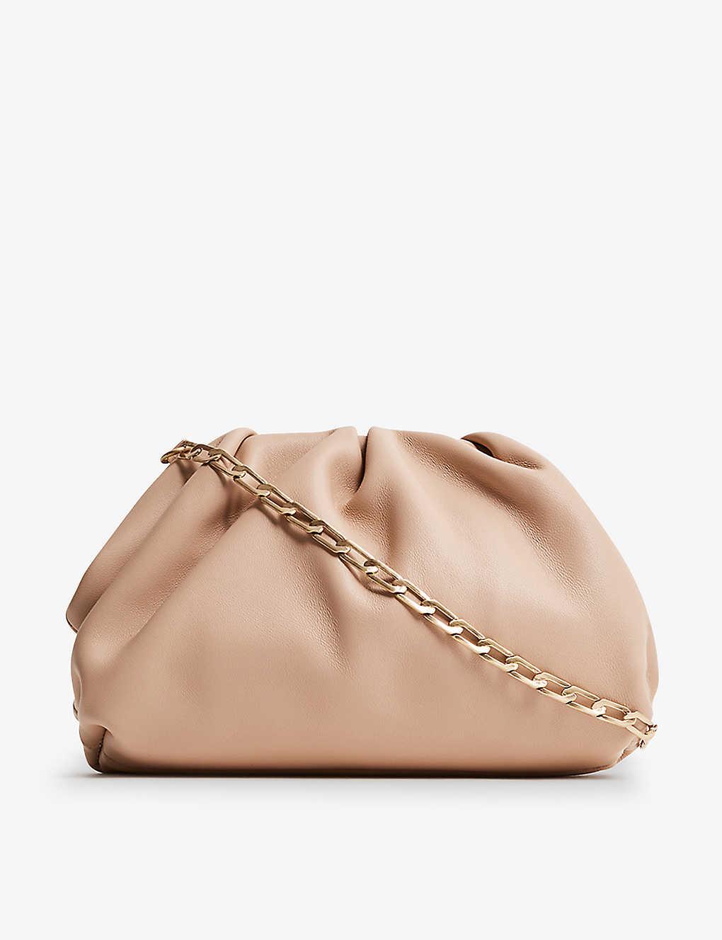 Reiss Elsa Chain-strap Nappa-leather Clutch Bag in Natural | Lyst Canada