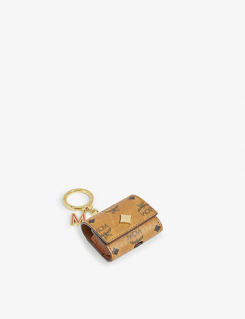 MCM Cognac Visetos Coated-canvas Airpod Pro Keyring Case | Lyst