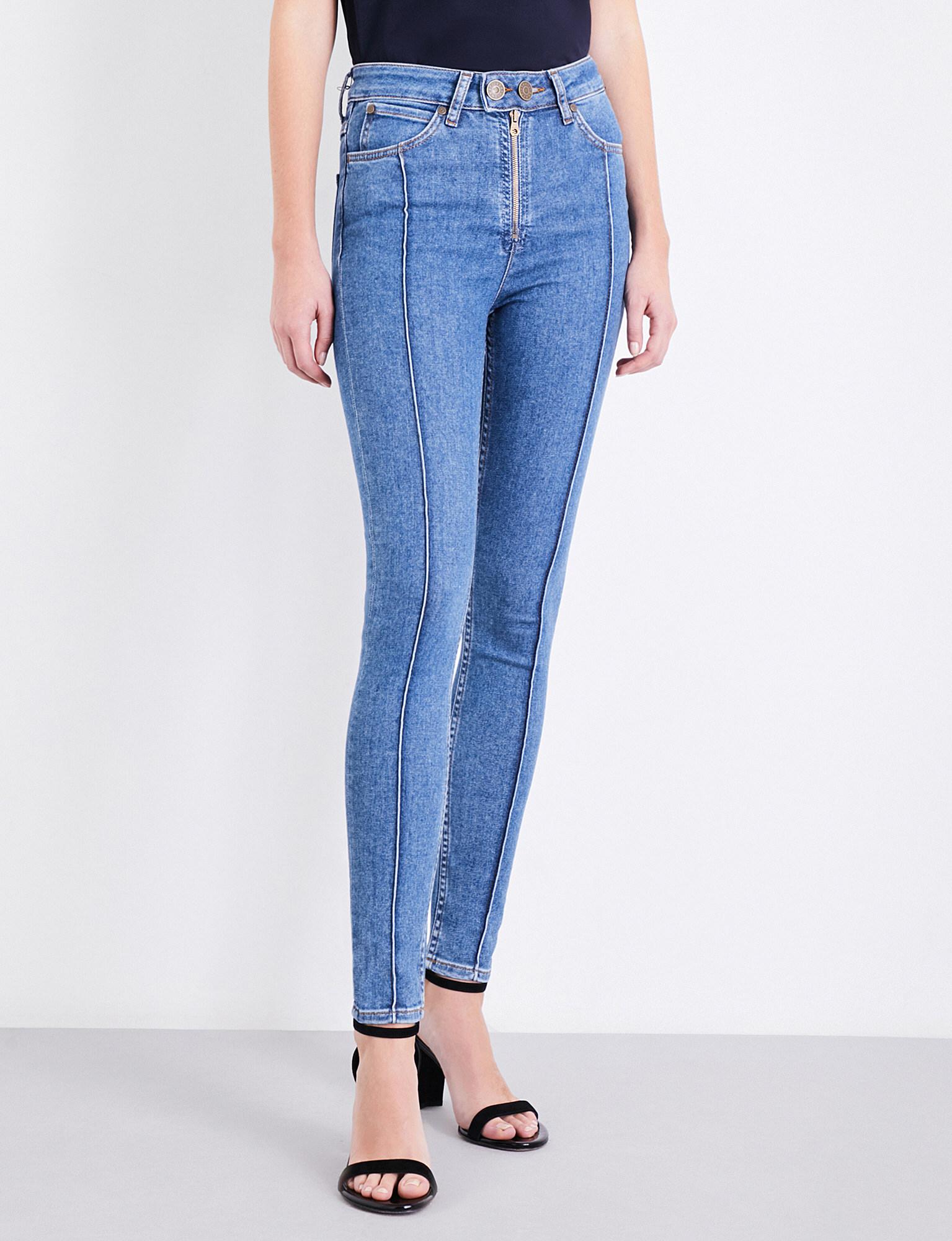 sandro washed denim with seaming