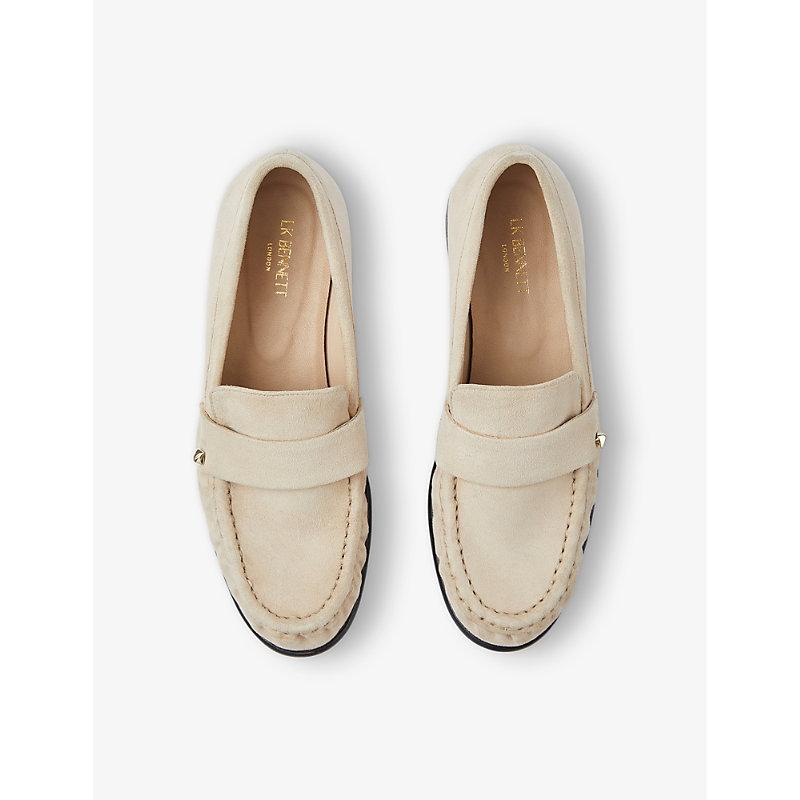 New—White Suede Studs Loafer Suede Studs Formal Dress Shoes - Carrucci Shoes main image 2