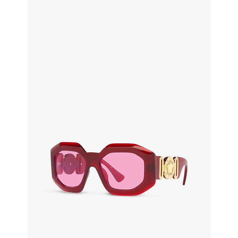 Versace Ve4424u Maxi Medusa biggie Squa Acetate Sunglasses in Red | Lyst
