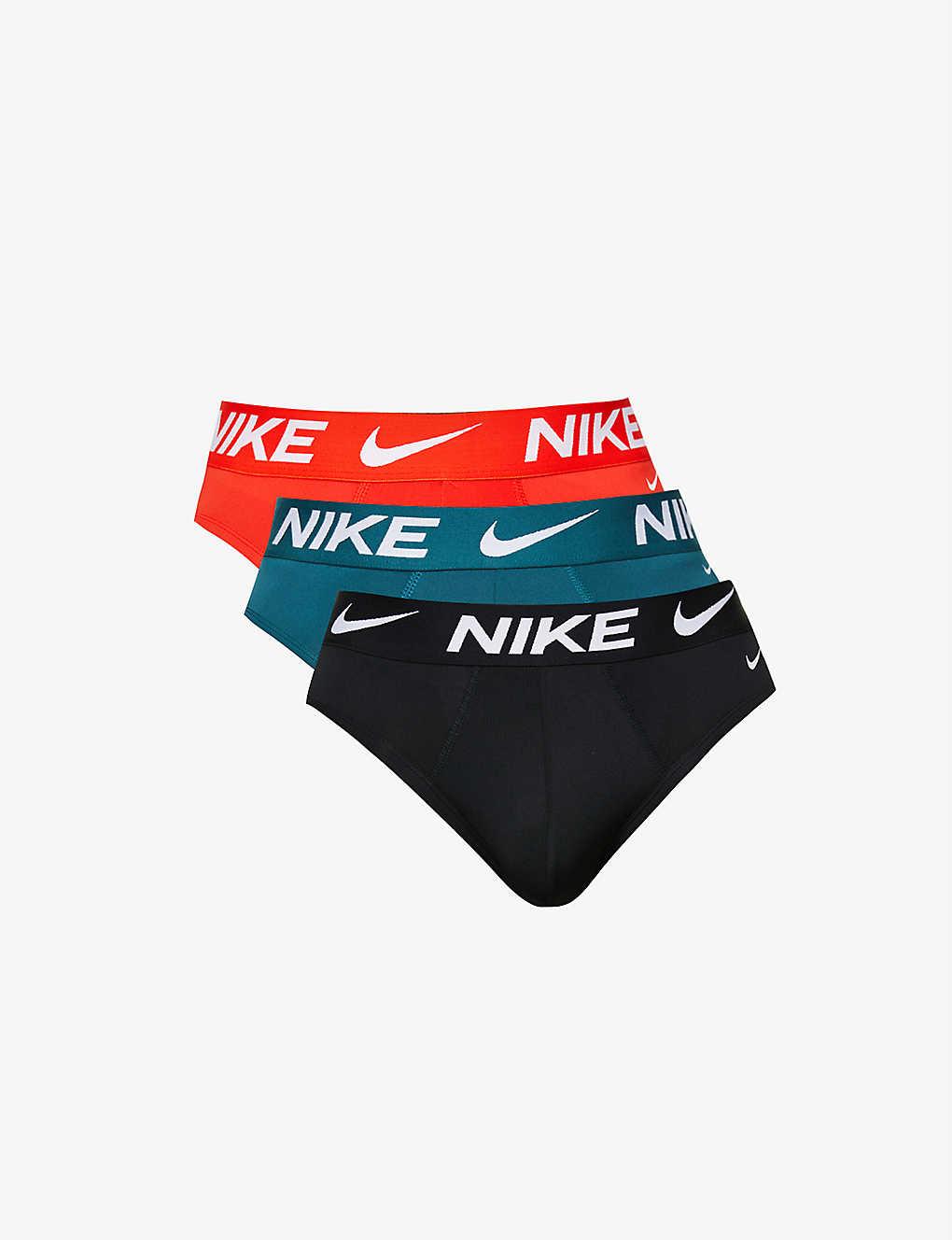 Nike Essential Stretch-jersey Briefs Pack Of Three in Red for Men