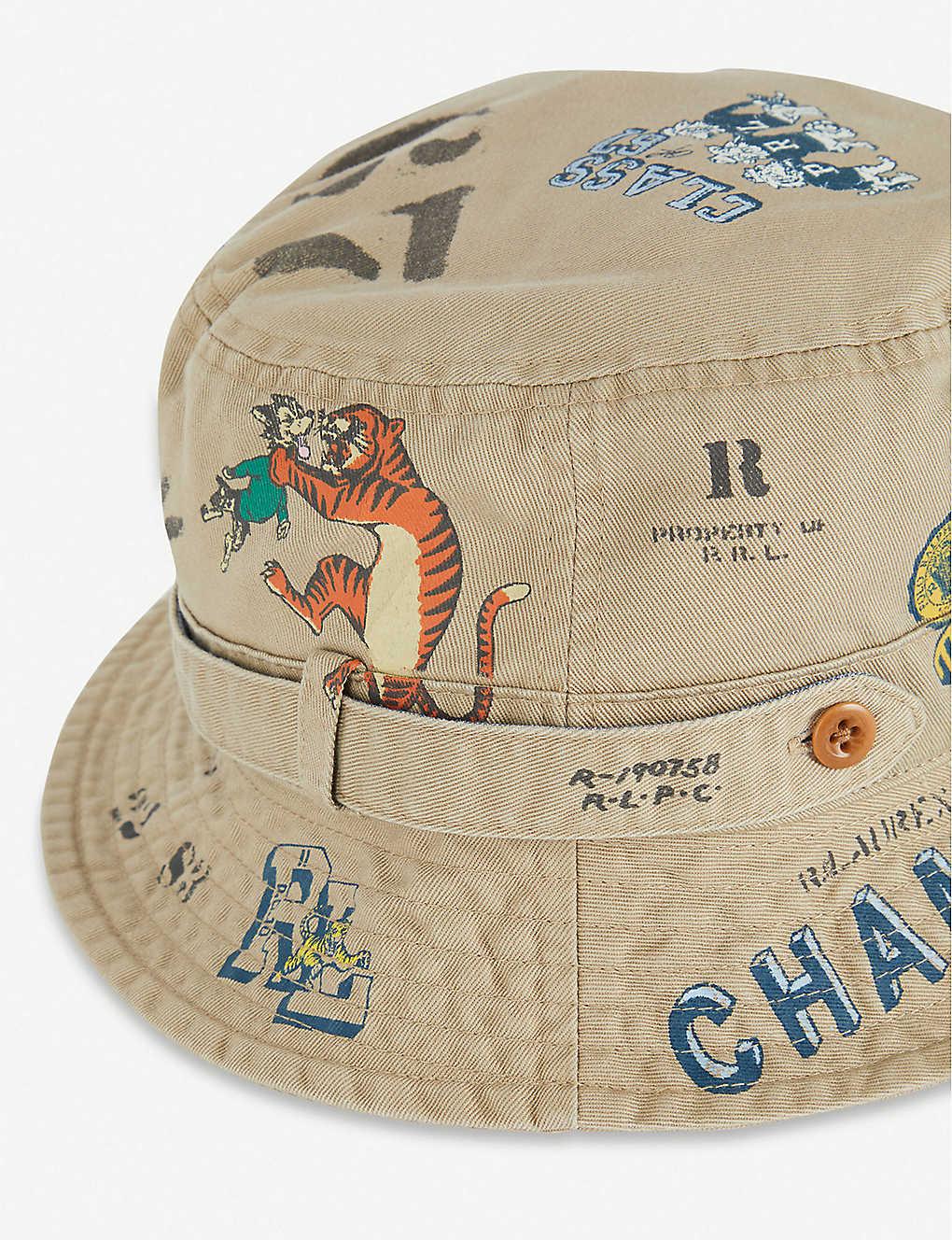 Polo Ralph Lauren Loft Graphic-print Cotton Bucket Hat in Natural for Men -  Lyst