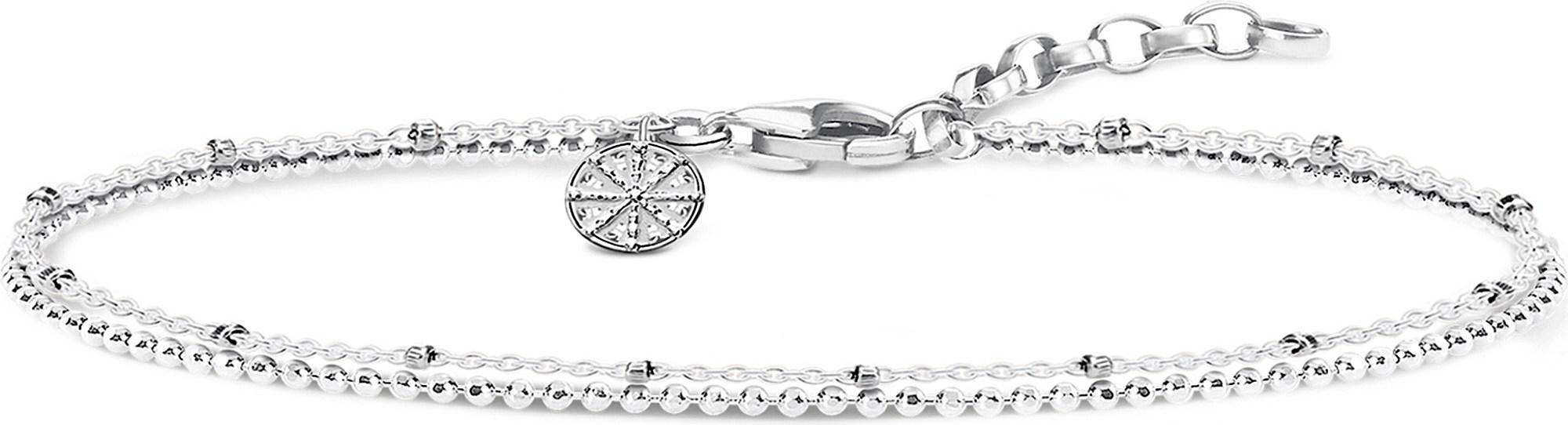 Thomas Sabo Double Karma Wheel Sterling Silver Bracelet in Thomas Sabo Pumps Red Charm, Sterling Silver: Precious