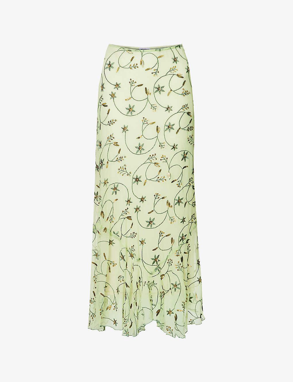 Embellished floral skirt sale