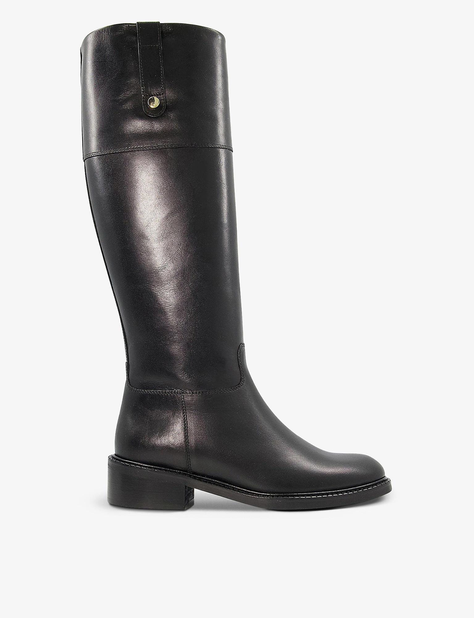 Dune Two-tone Knee-high Leather Riding Boots in Black | Lyst UK