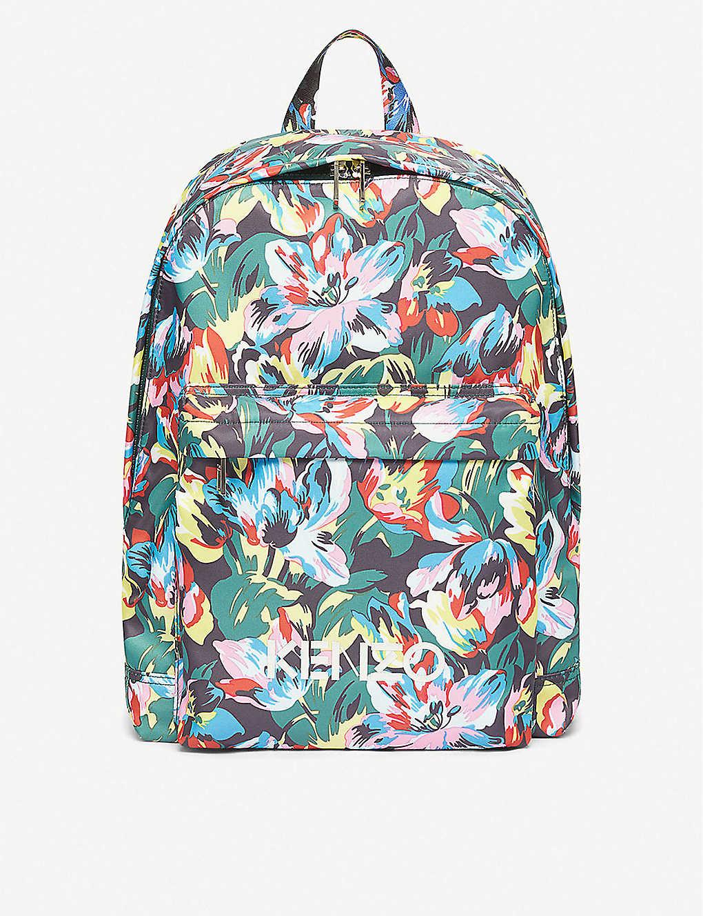 KENZO X Vans Floral-print Backpack in Black | Lyst