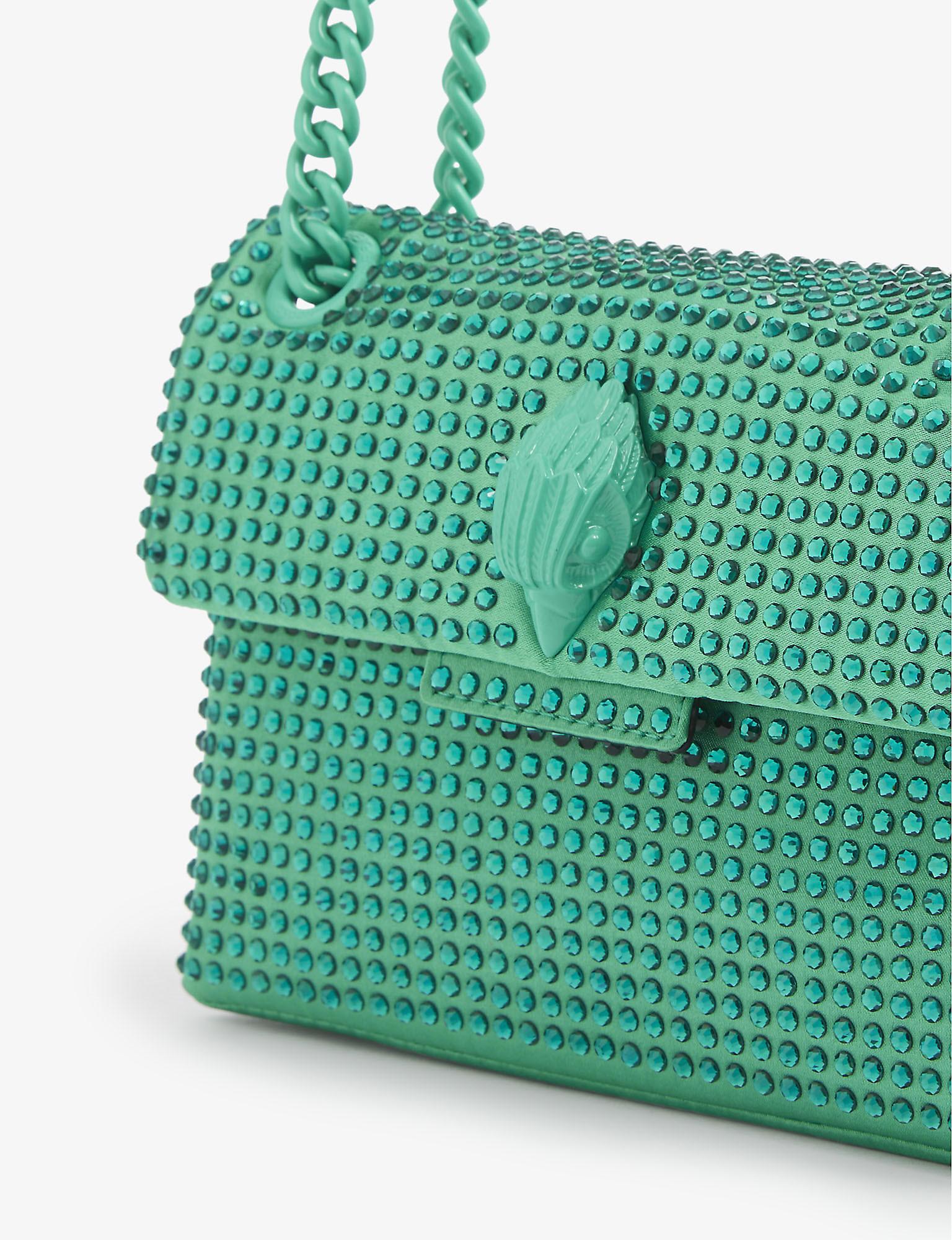 Kurt Geiger Kensington Mini Crystal-embellished Shoulder Bag in Green