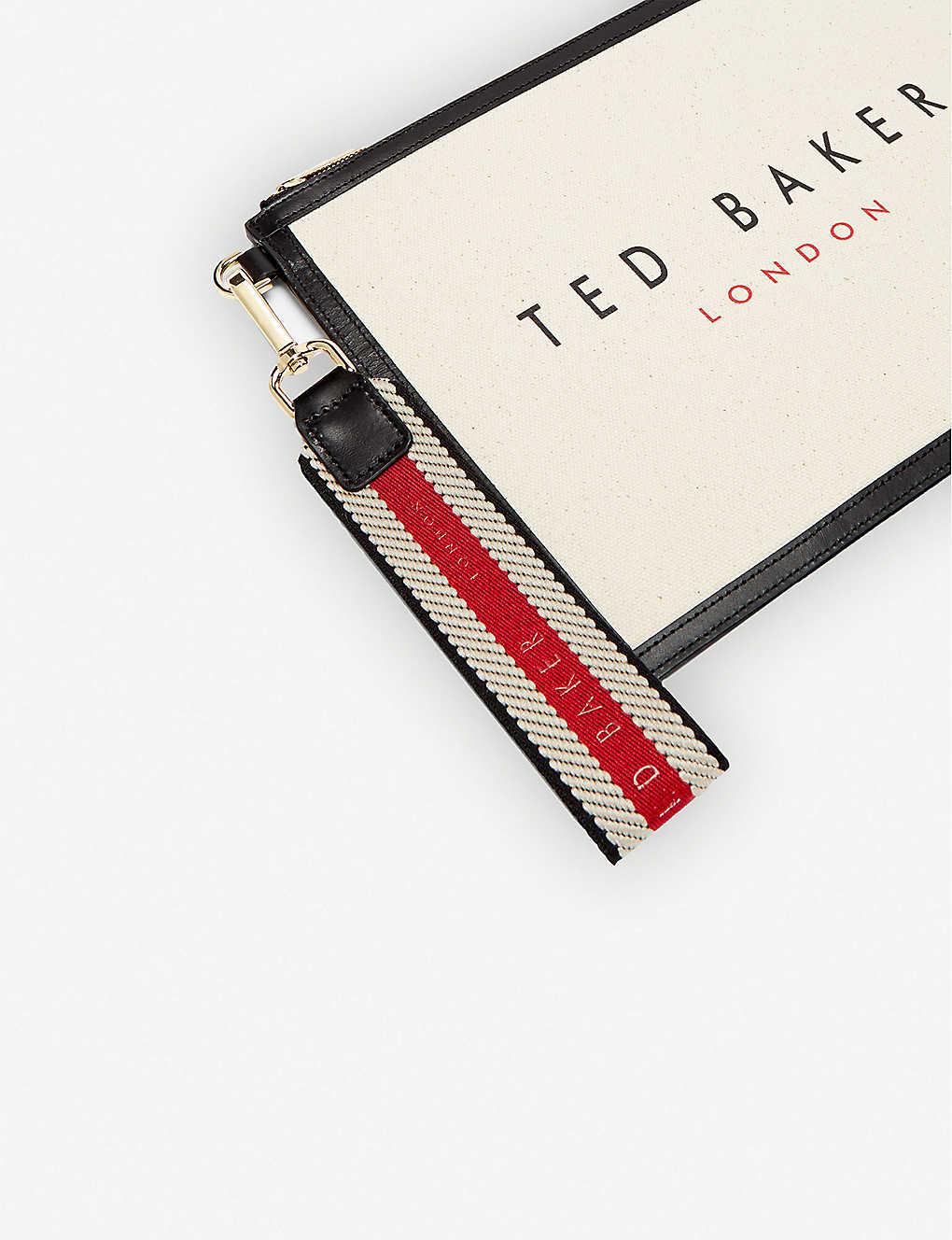 Ted Baker Vitora Logo-print Canvas Pouch in Yellow | Lyst
