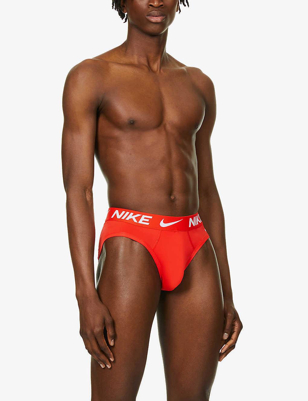 Nike Essential Stretch-jersey Briefs Pack Of Three in Red for Men | Lyst