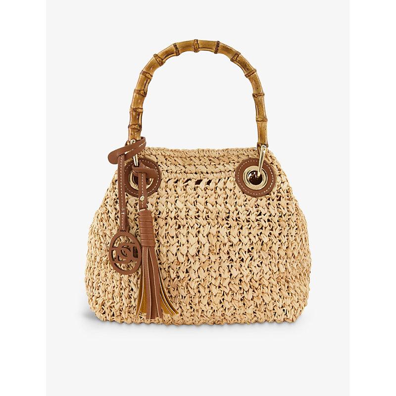 Dune Delta Small Raffia Shoulder Bag in Natural Lyst