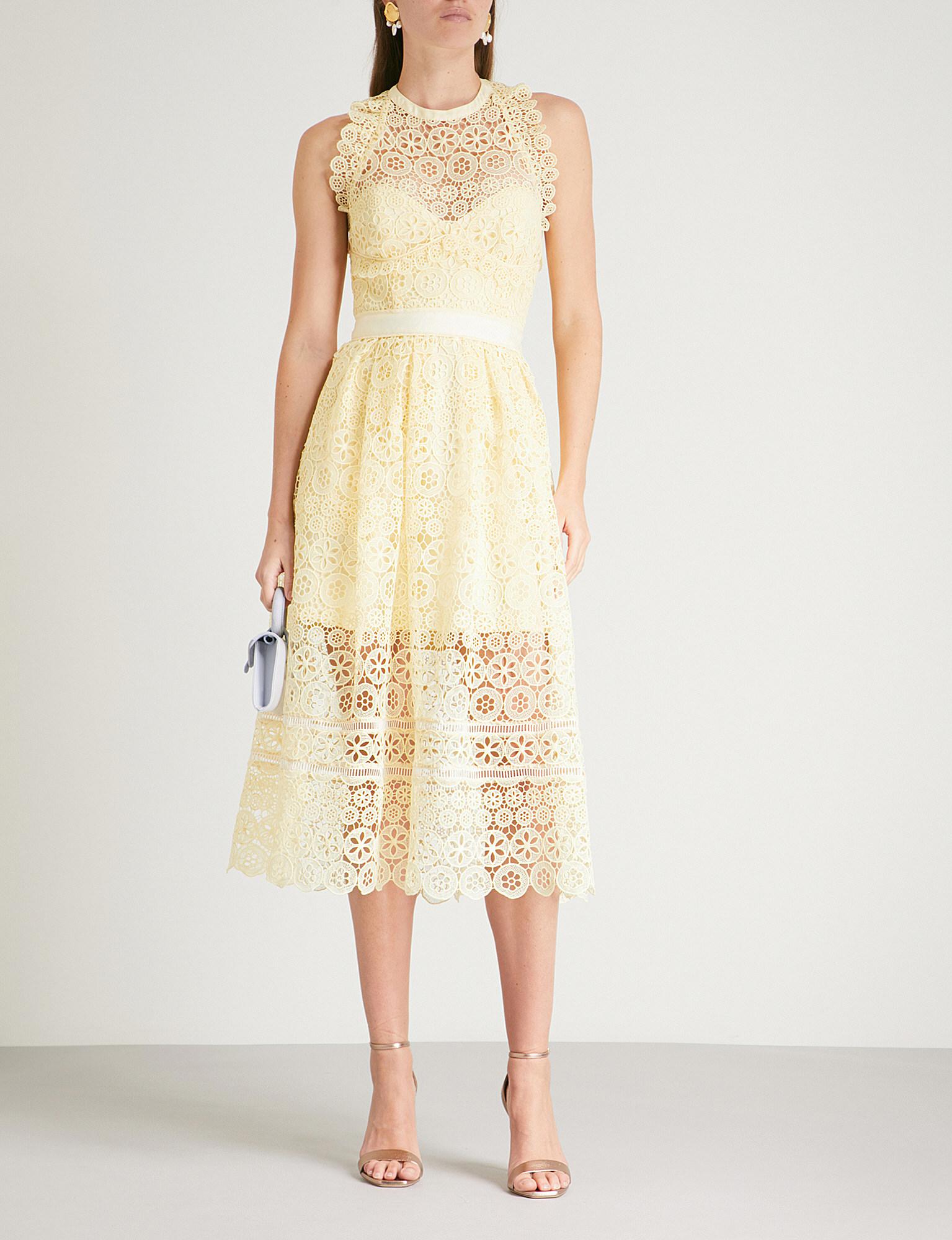 self portrait midi lace dress
