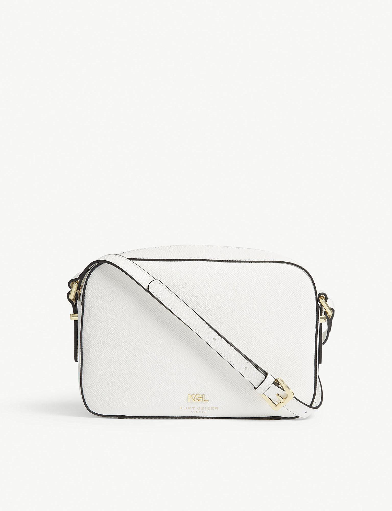 Kurt Geiger Richmond Saffiano Leather Crossbody Bag in White Lyst