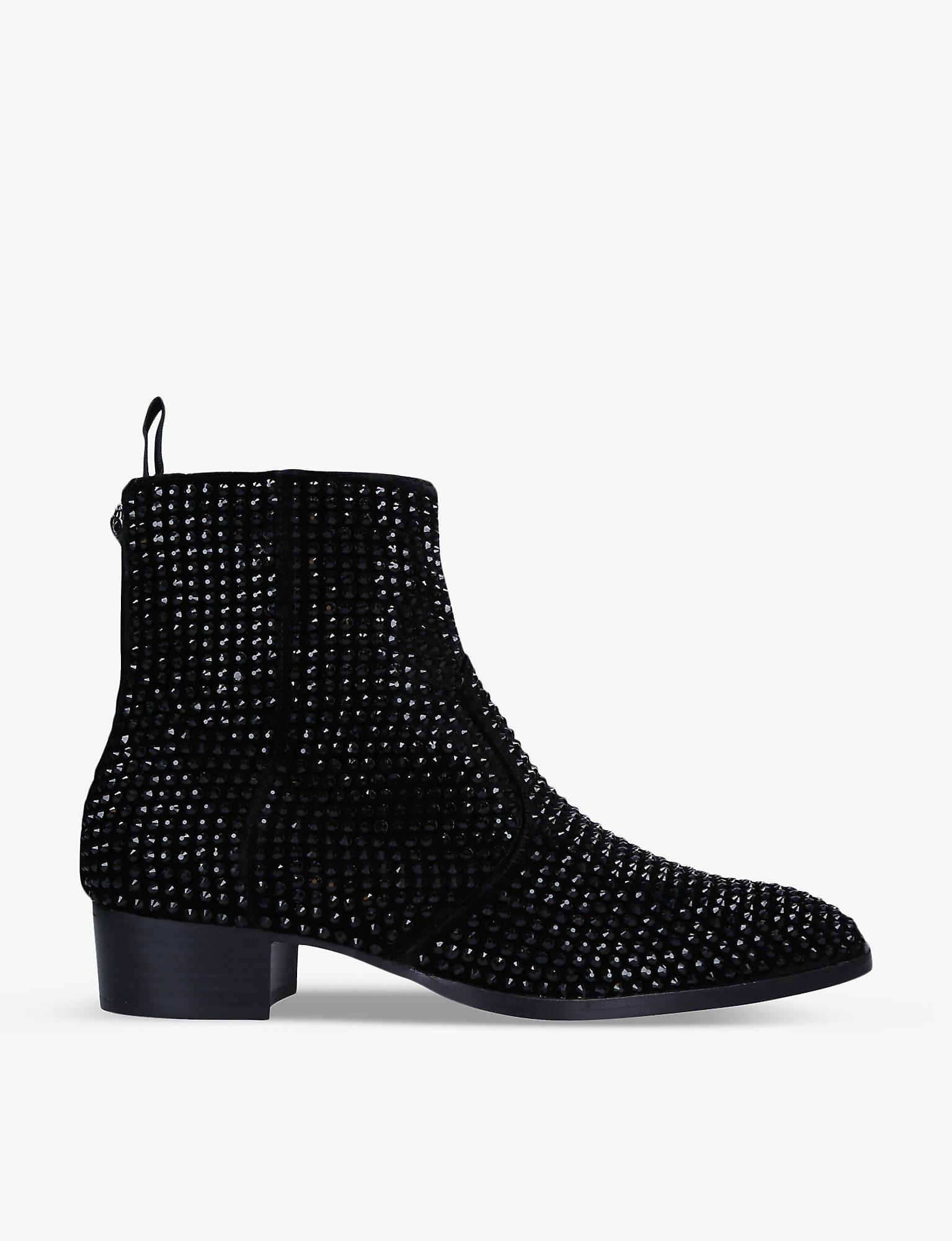 Kurt Geiger Gin Studded Suede Ankle Boots Black for Men |