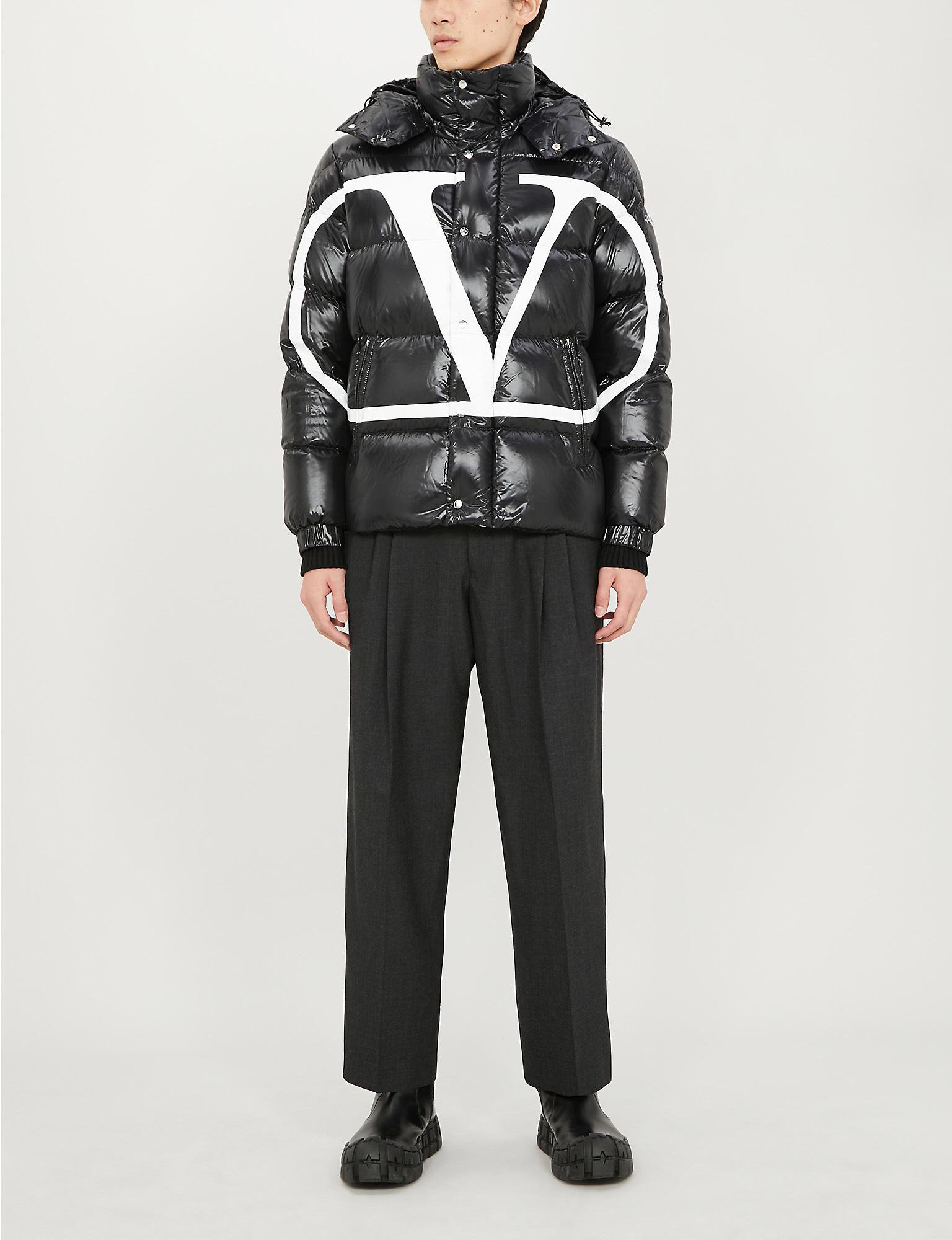 Valentino Goose Moncler Vlogo Lacquered Nylon Padded Jacket in Black for  Men | Lyst