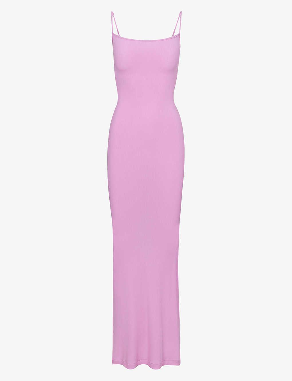 Skims Soft Lounge Ribbed Stretchjersey Maxi Dress in Pink Lyst