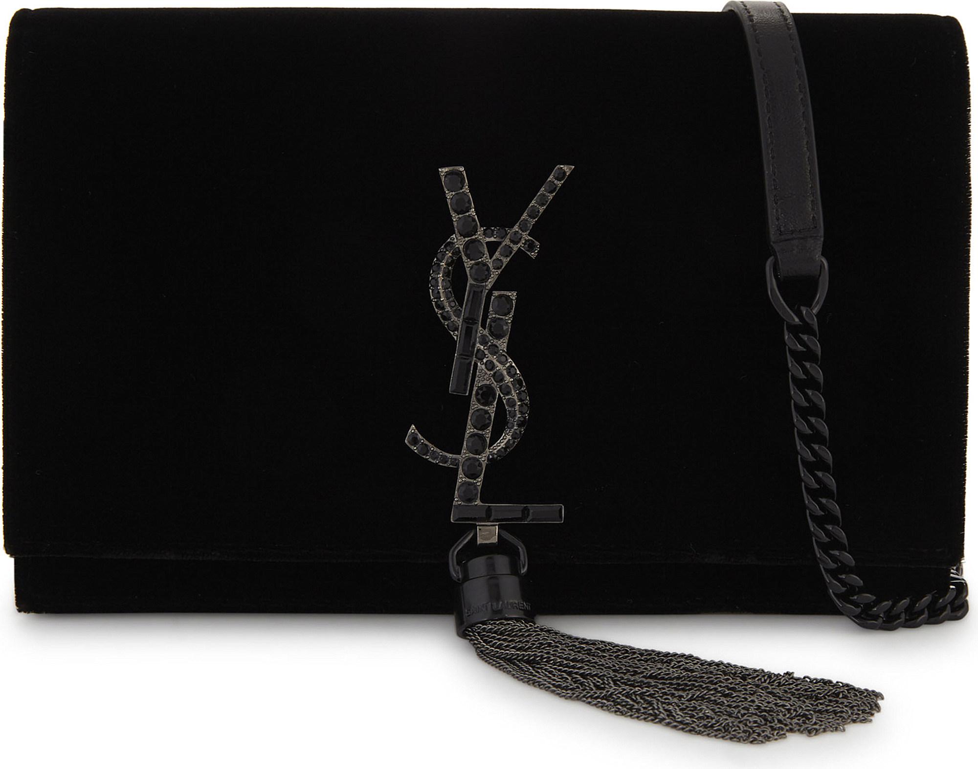 Velvet crossbody bag Saint Laurent Black in Velvet - 36824855