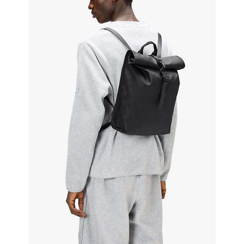Rains Roll-top Mini Waterproof Shell Backpack in Black for Men | Lyst