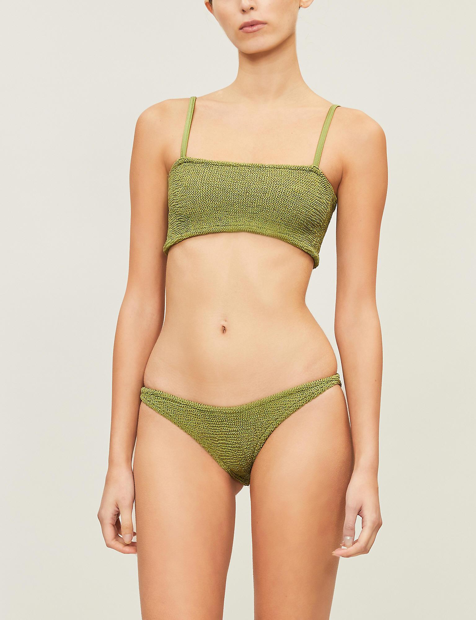 Hunza G Synthetic Gigi Bikini Set in Metallic Moss (Green) - Lyst