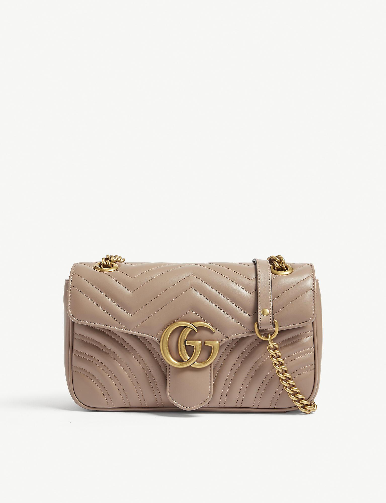 Gucci Marmont GG Small Quilted Leather Shoulder Bag Lyst