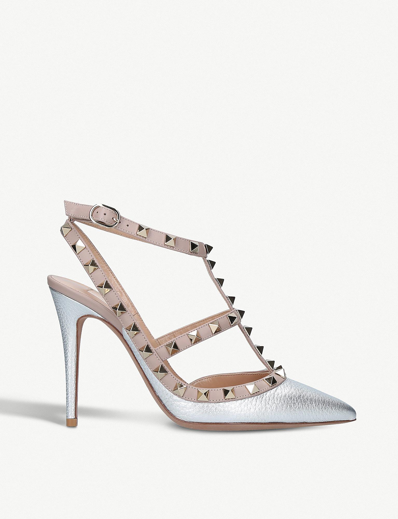 silver valentino heels