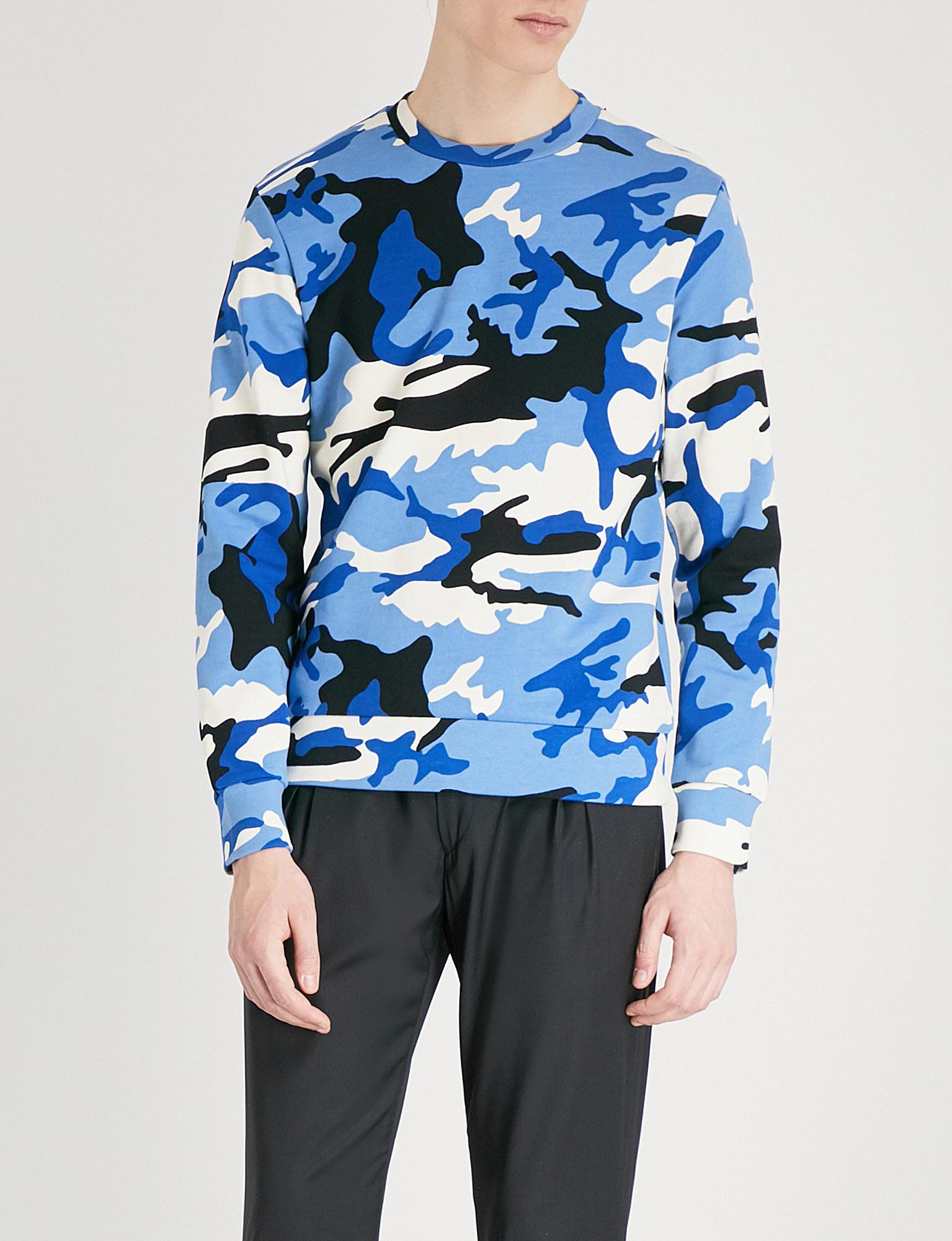 blue camouflage sweater