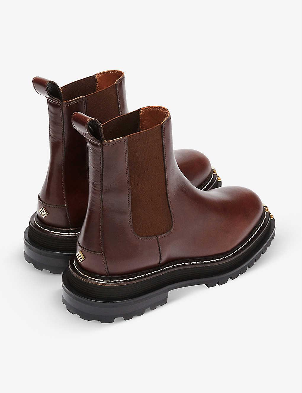 Sandro Noha Leather Chelsea Boots in Brown | Lyst