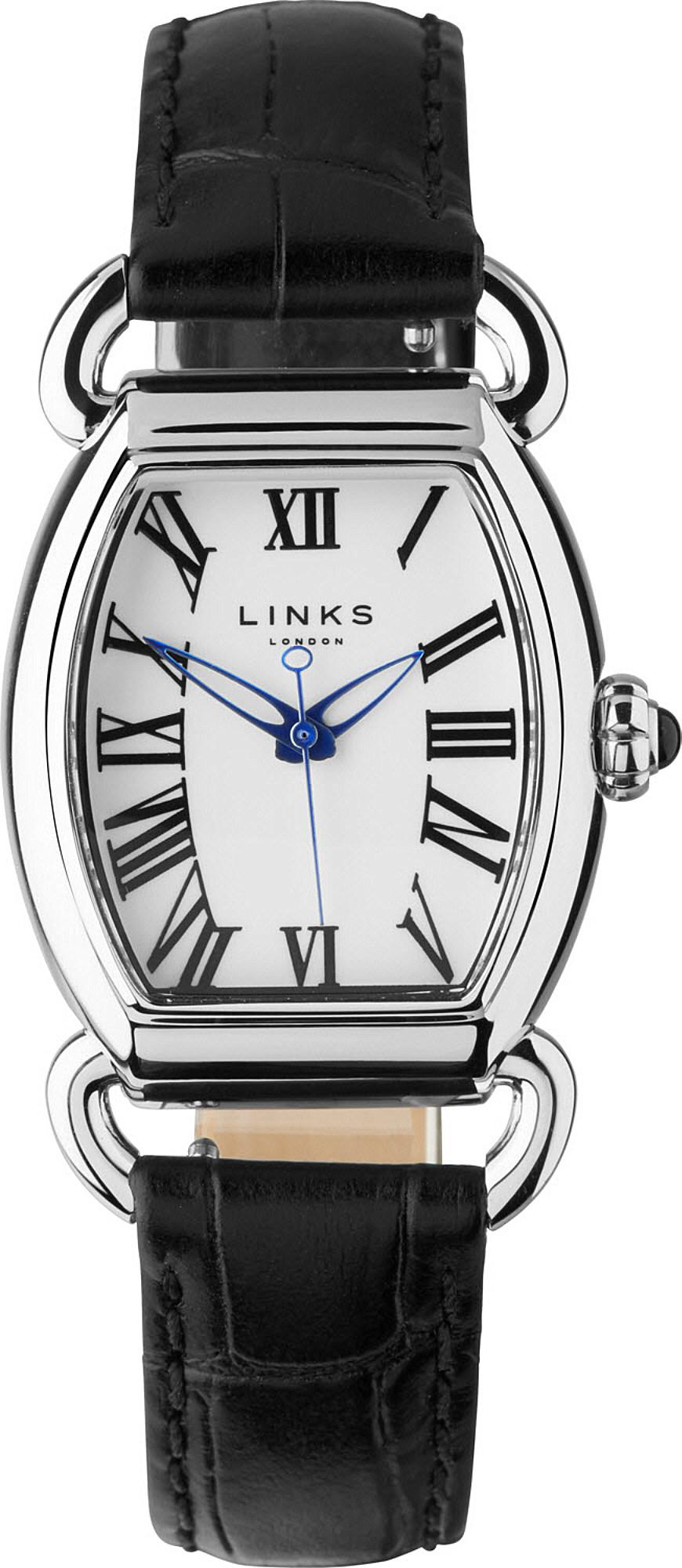 Links Of London Leather Driver Ellipse Stainless Steel Watch In Black Lyst