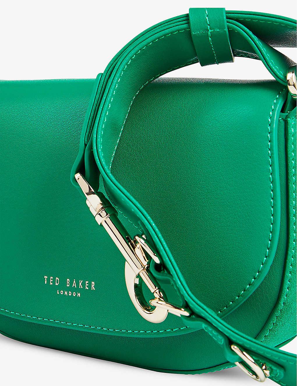 Ted Baker Parcey Floral Leather Crossbody Bag in Green