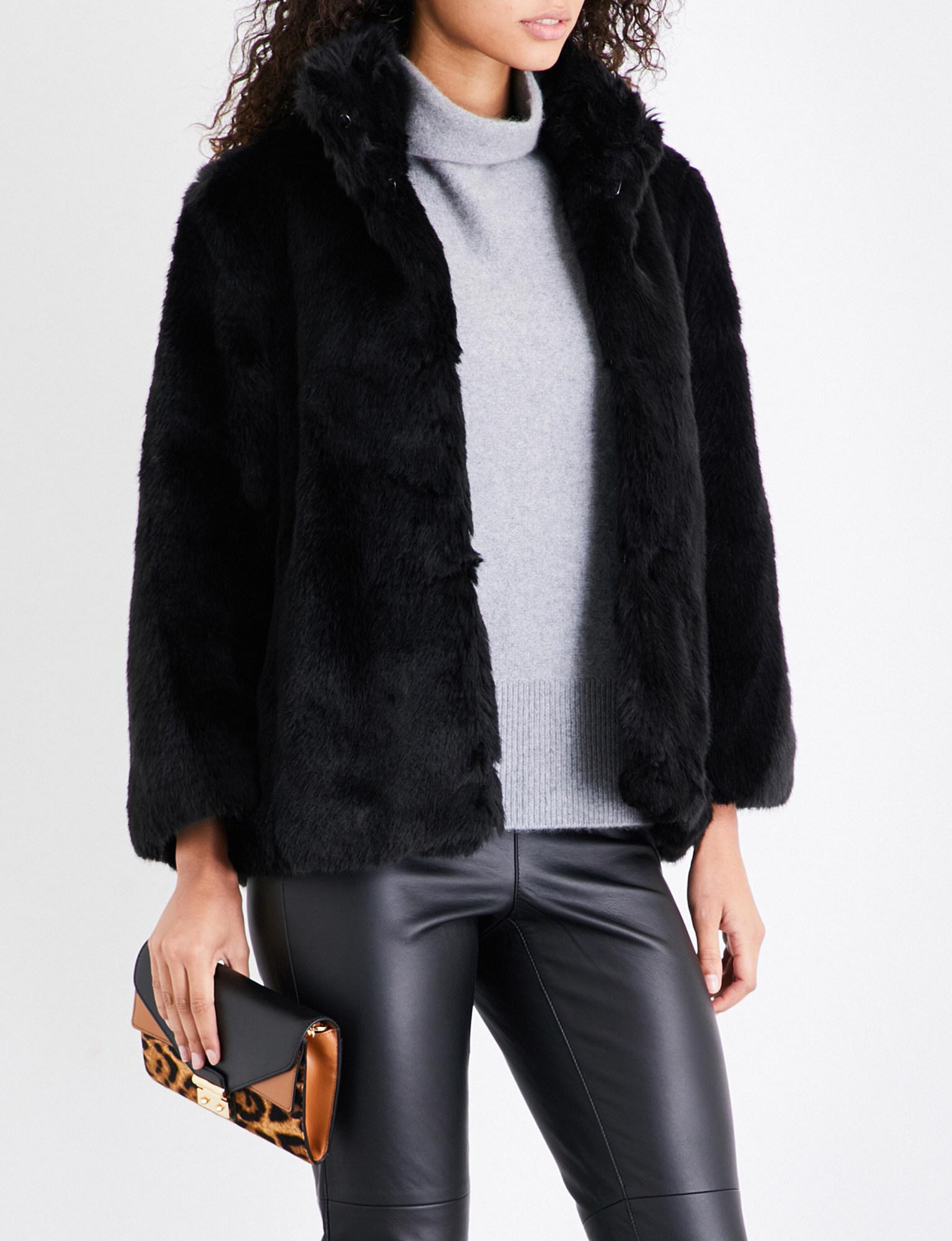 michael kors black fur jacket