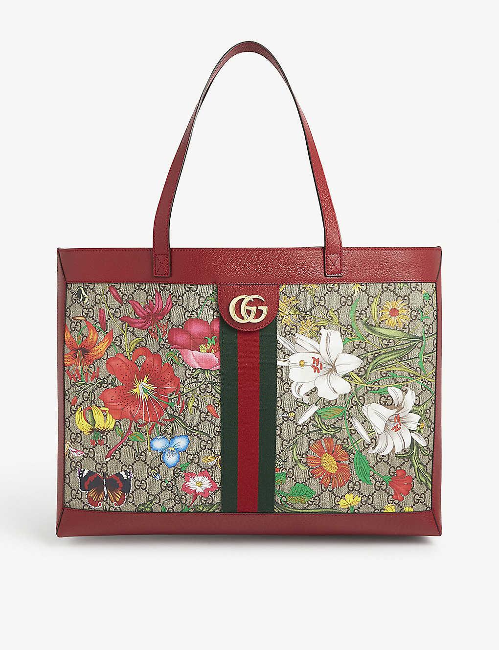 Gucci, Bags, Authentic Gucci Floral Canvas Tote Bag