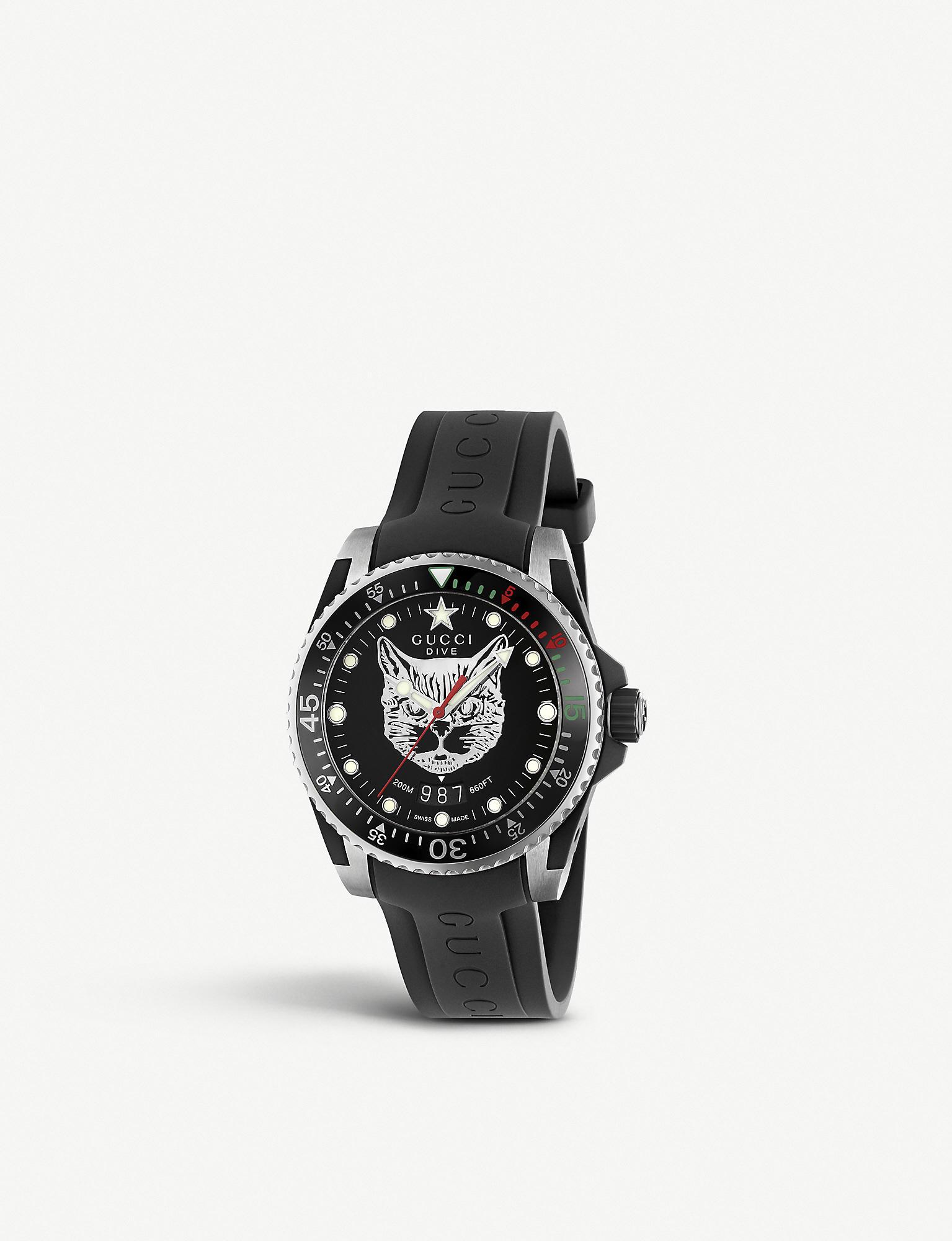 gucci dive cat watch