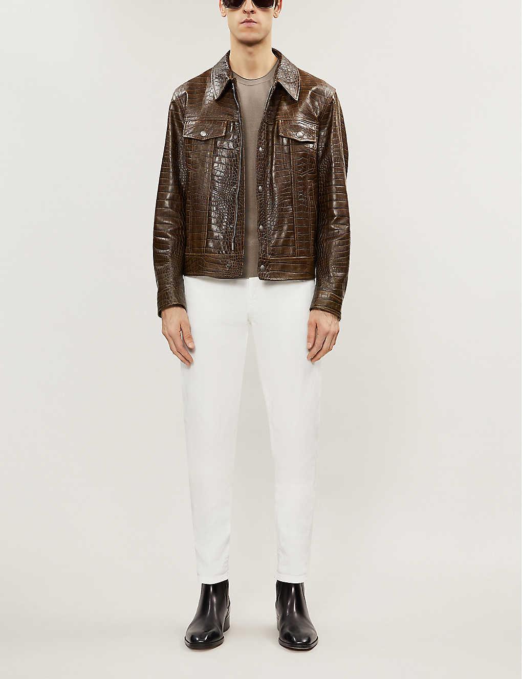 Tom Ford Crocodile-embossed Leather Jacket in Green for Men | Lyst