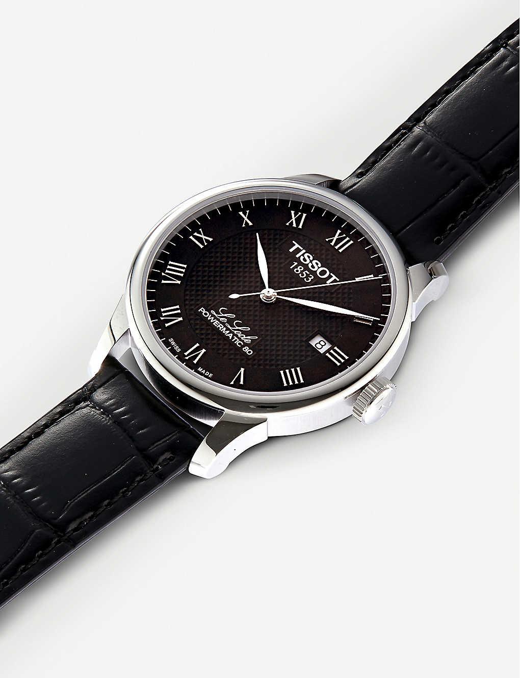 Tissot Mens Silver/black T0064071605300 Le Locle Stainless Steel Automatic  And Leather Strap Watch for Men - Lyst