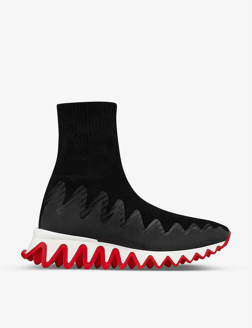 Christian Louboutin Sharky Sock Mesh Trainers in White | Lyst