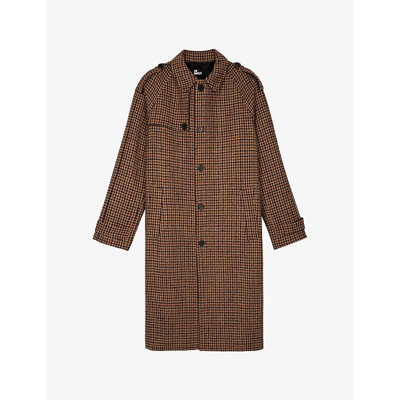 The Kooples Houndstooth Coat The Kooples X Harris Tweed