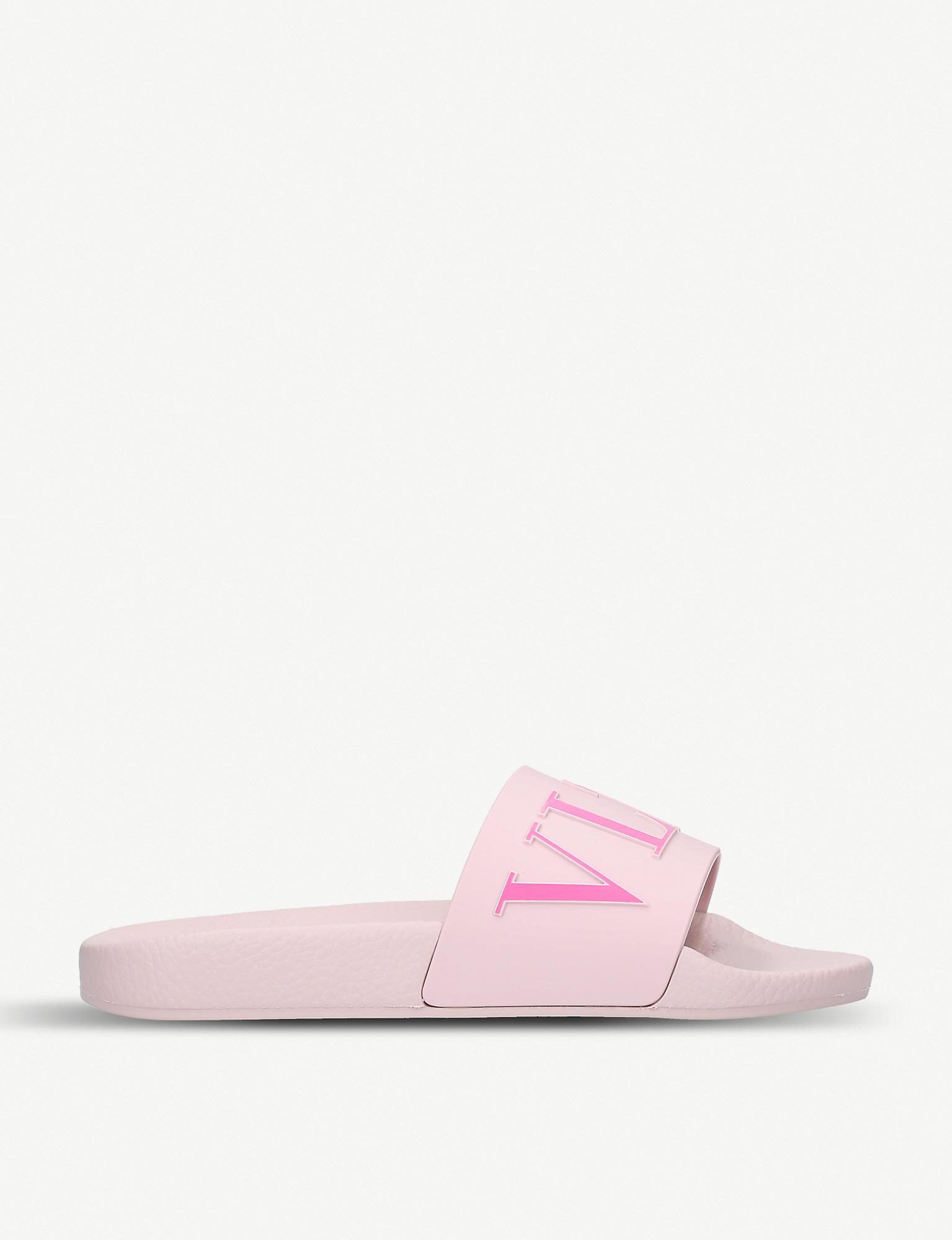 Valentino Vltn Rubber Sliders in Pale Pink (Pink) - Lyst