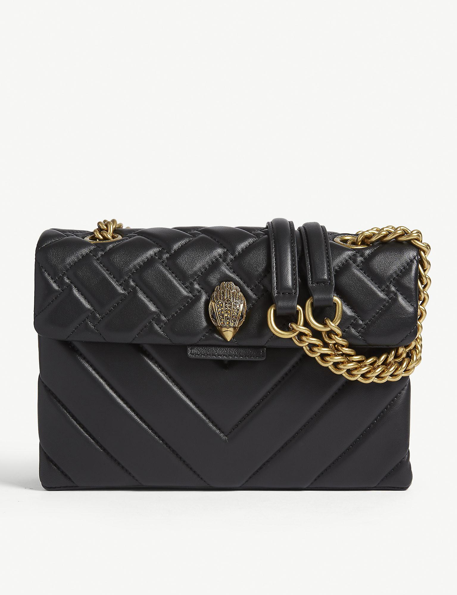 kurt geiger black leather shoulder bolsa