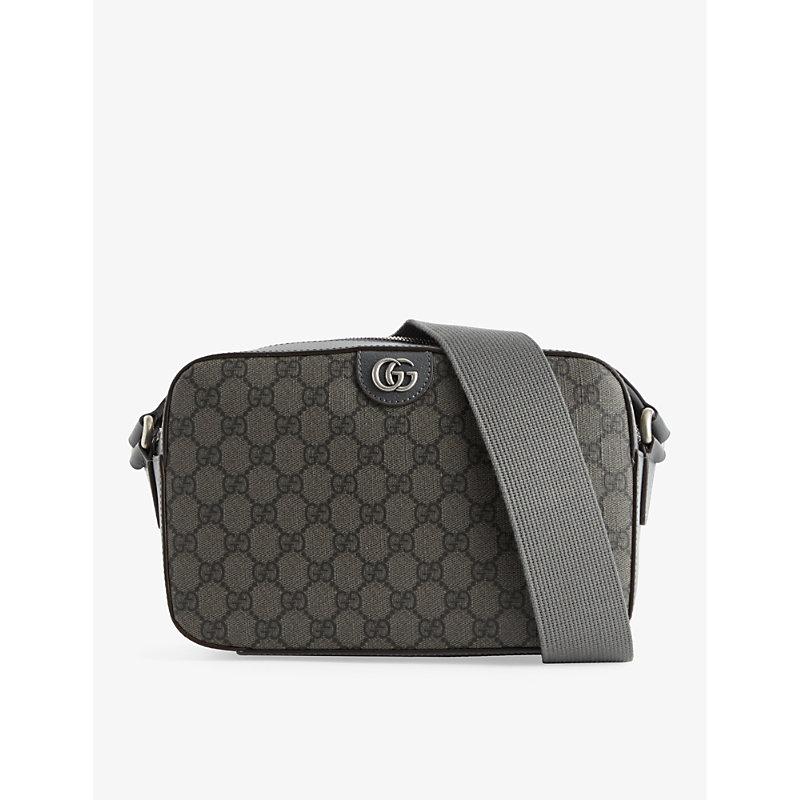 Gucci Monogram-pattern Coated Canvas Cross-body Bag in Black for Men | Lyst