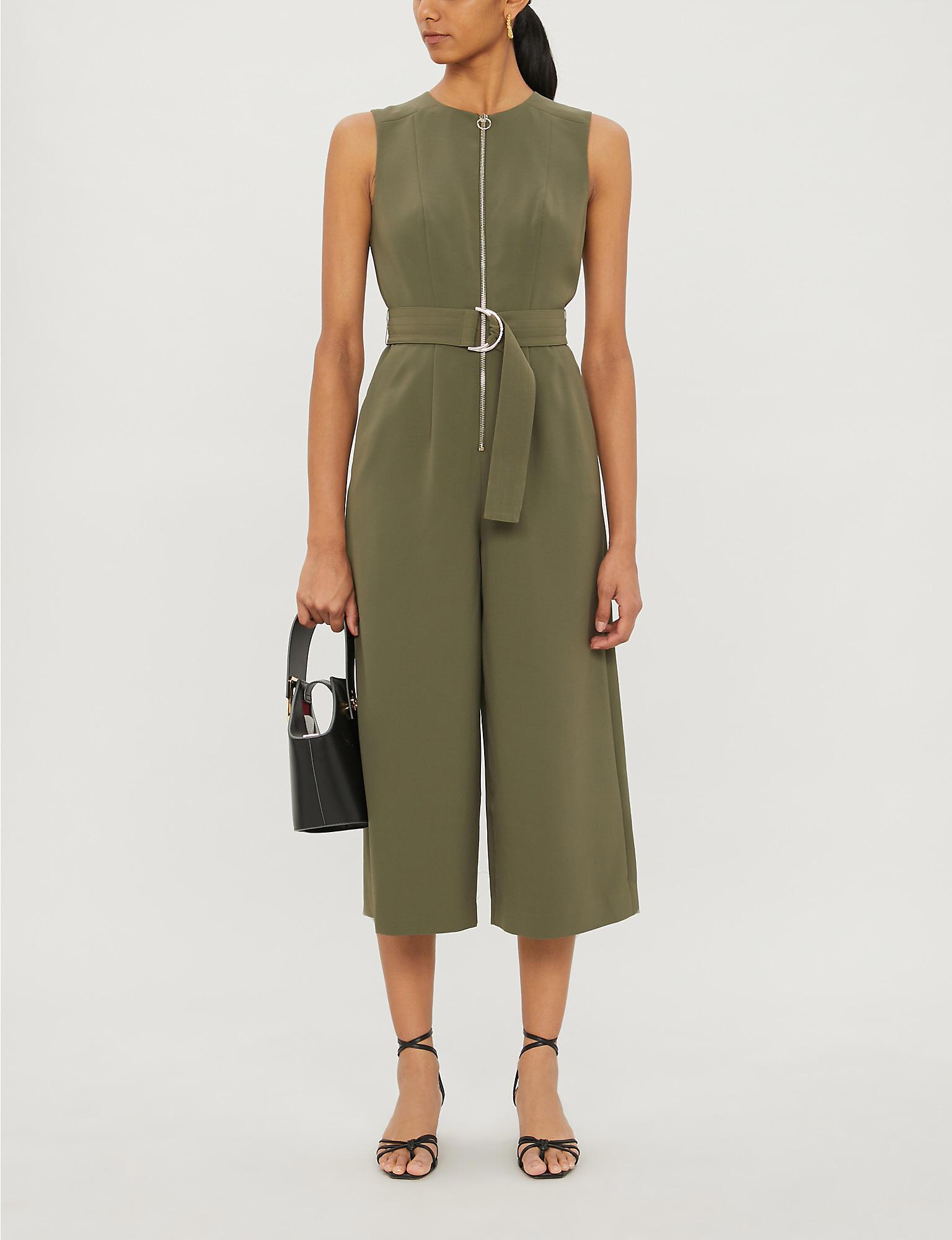 belted cropped jumpsuit