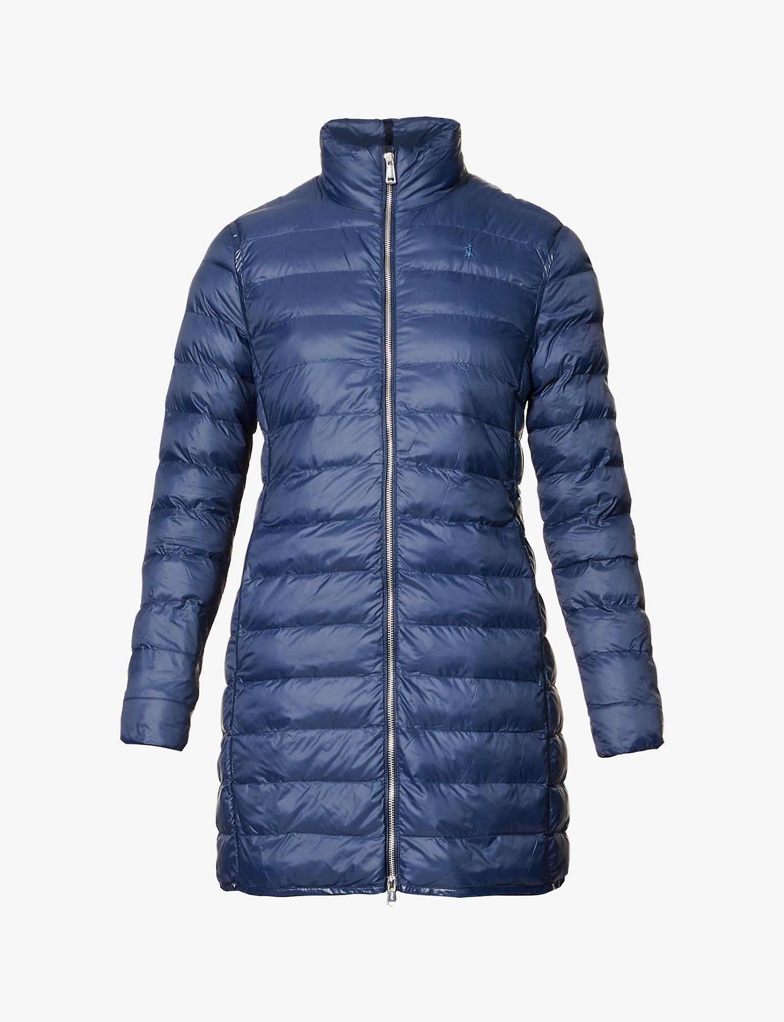 Polo Ralph Lauren Quilted Padded Recycled-nylon Coat in Blue | Lyst