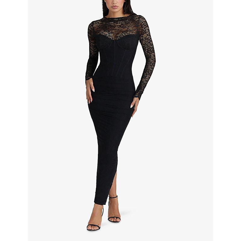 long sleeve dress uk Avery Long Sleeve Maxi Dress - Black