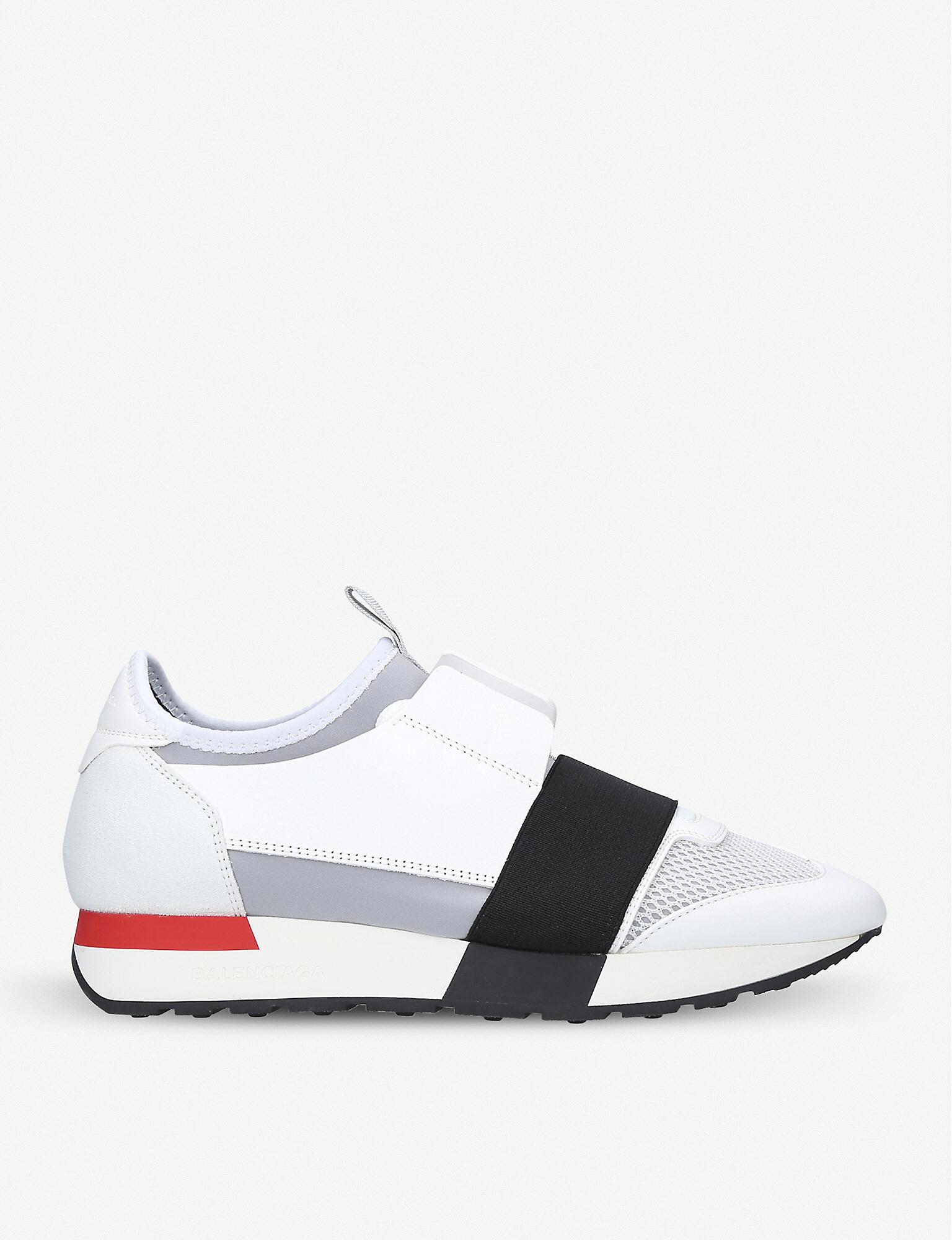 Balenciaga Neoprene Race Runners Mesh, Leather And Knitted Low-top Trainers  in White - Save 60% - Lyst