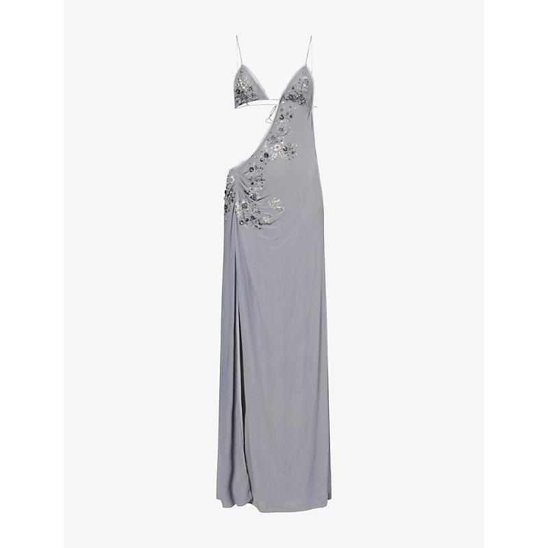 sachin and babi light blue dress Jaded London Dahlia Hand Beaded Backless Maxi Sizes 4, 6, 8 & 10 main image 1